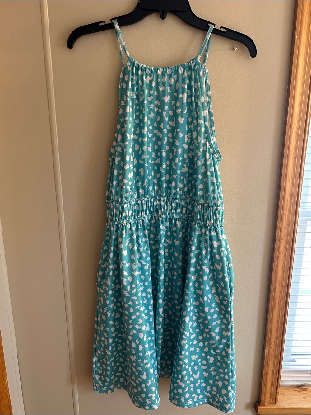 Lightweight Teal Printed Sundress with Smocked Waist